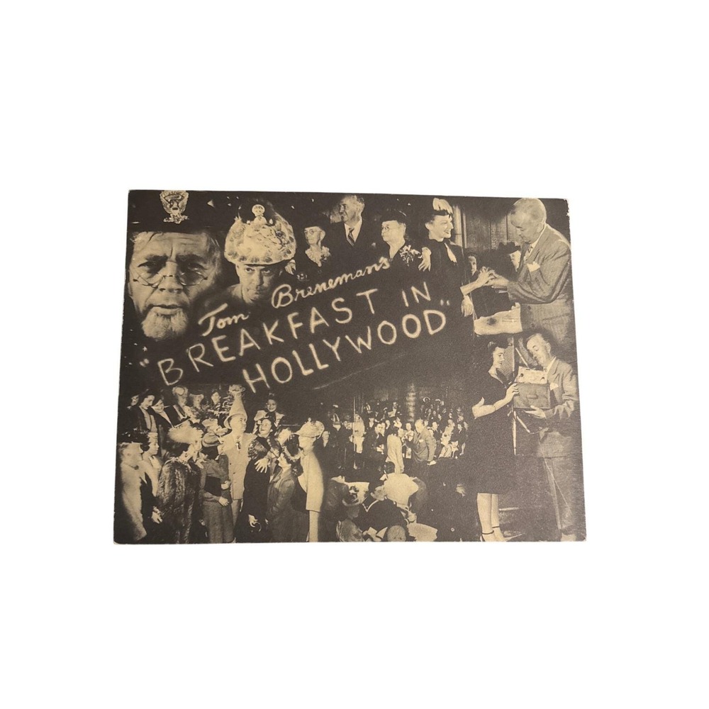 Breakfast in Hollywood Souvenir‎ Oversized Postcard Autograph Jack McElroy 1940s